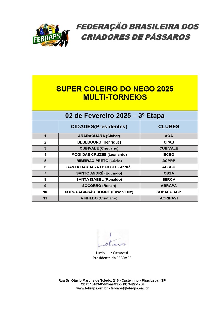SUPER COLEIRO DO NEGO 2025 - 3º ETAPA - 02/02/2025
