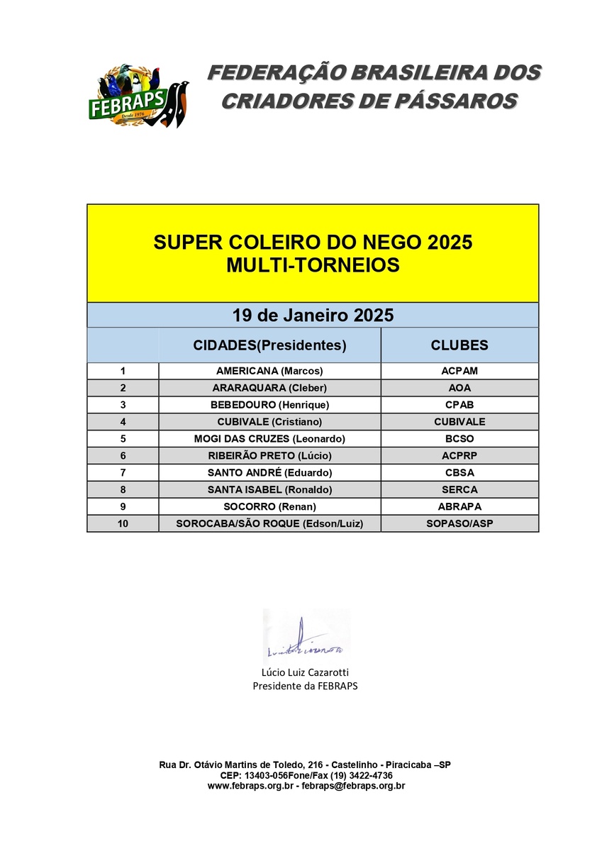 SUPER COLEIRO DO NEGO 2025 - 1º  ETAPA  19/01/2025